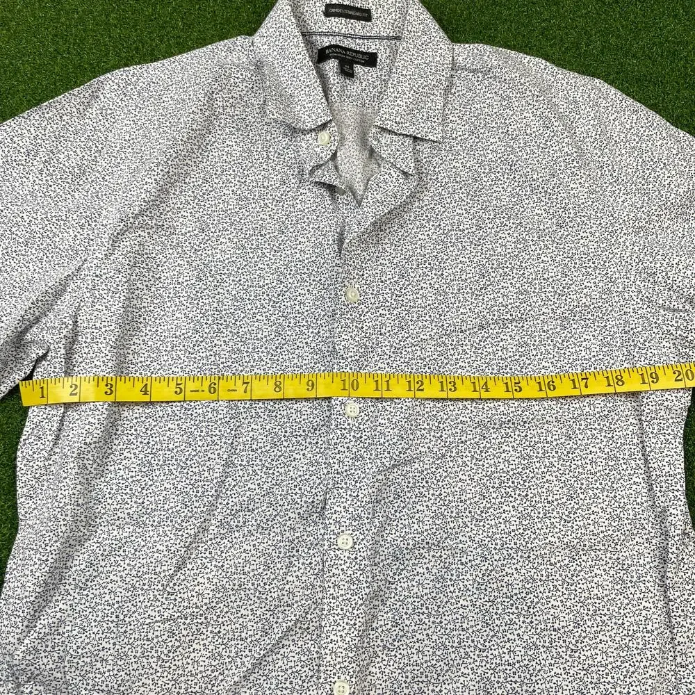 Banana Republic Mens Floral Camden Standard Fit Long Sleeve Shirt Sz M